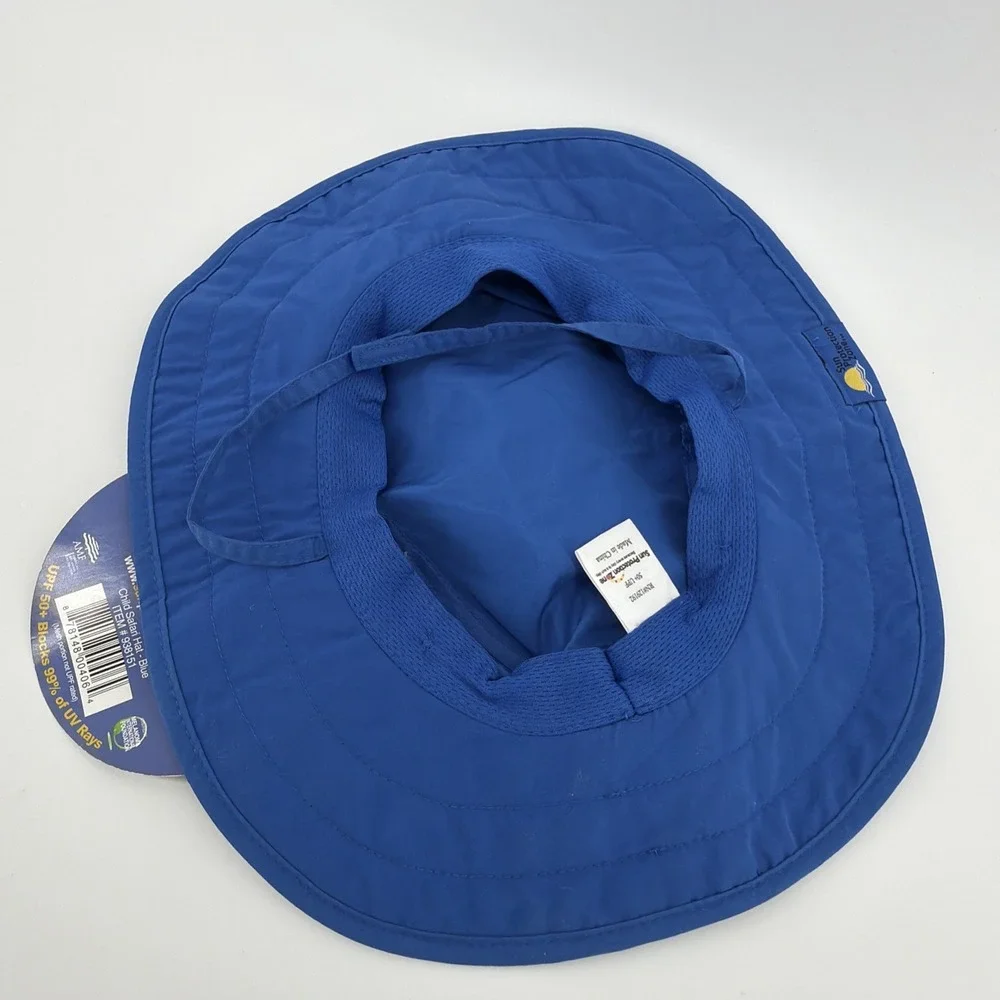 Sun Protection Zone Kids UPF 50+ Safari Sun‎ Hat, Blue Sharks, Lightweight